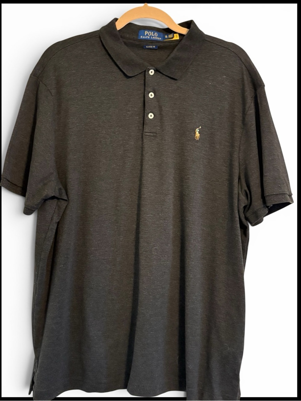 Polo Ralph Lauren Charcoal Classic Fit Polo Shirt | Men’s XL | 100% Cotton